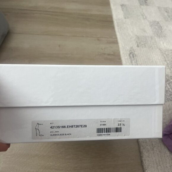 Casadei Pump Ankle Wrap Black Suede Leather Gold Heel - Picture 7 of 7